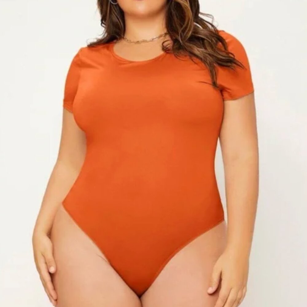 Parade Sheer Shortsleeve Bodysuit 2XL Burnt Orange